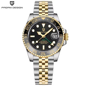 PAGANI DESIGN V3 40MM Black Dial Stainless Steel GMT <b>Watch</b> for Men Luxury Automatic <b>Mechanical</b> Movement Sapphire Crystal 10 Bar - Product Image 1