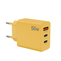 Chargeurs de téléphone de voyage certifiés norme européenne 50W USB a 3 ports, charge rapide QC 3.0 PD Type C OTP OVP