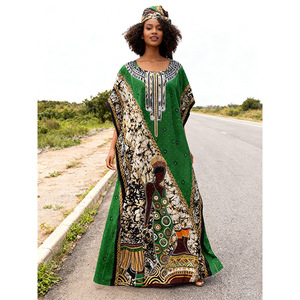 Conjunto de Vestido Largo Holgado de Moda para Mujer, Estilo Informal de Primavera/Verano, con Estampado Nuevo, Pedrería y Lana de Alta Costura, Estilo Dubai, Medio Oriente - Product Image 3