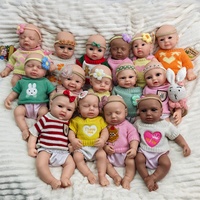Poupée Reborn en silicone de 12 pouces, réaliste au toucher doux, avec des caractéristiques de nouveau-né réalistes, yeux peints à la main, poupées LouLou