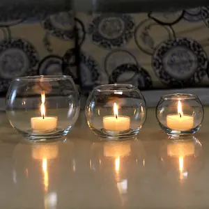 Modernes Hochzeits dekor Transparenter Kristall Runde Kerzen behälter Kirche Leerer Glaszylinder Kerzenhalter