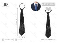 Cravatta con Paillettes e Cerniera 7,5cm*35cm Nera Accessorio per Completo da Uomo - Product Image 1
