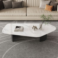 Table basse rectangulaire à hauteur réglable, durable, surface à motifs de qualité supérieure, base géométrique élégante, moderne, pour la maison et la cuisine, vente chaude