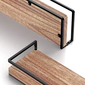 Étagères flottantes murales, lot de 2, étagères murales en bois rustique <span class=keywords><strong>pour</strong></span> chambre à coucher, salon, salle de bain - Product Image 6