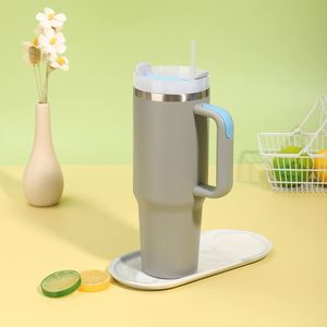 40oz Car <b>Travel</b> H2.0 <b>Handle</b> Tumbler Vacuum <b>Mug</b> Lid Straw Non-Slip Base ODM OEM Custom Color - Product Image 6