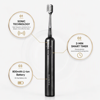 Brosse à dents sonique Carepik à poils souples, 3 modes de nettoyage, IPX7, charge magnétique, batterie 800 mAh, 38000-46000 vibrations, remplacement