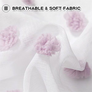 Pannelli per finestre Pom Pom Boho fattoria tende trasparenti per camere da letto per bambini bambini - Product Image 4