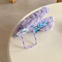 Coque de téléphone en peluche lapin d'hiver pour iPhone 13 14 15 16 17 Pro Max, douce, chaude, mignonne, design animal, coque de téléphone en PC