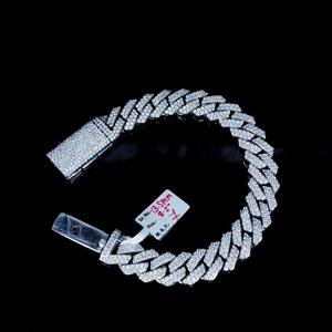 Bracelet à maillons en argent sterling 925 brillant avec pierres Moissanite VVS, chaîne Hip Hop, accessoire de mode élégant - Product Image 4