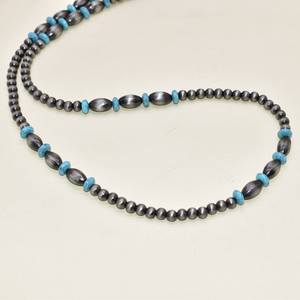 पश्चिमी शैली के गहनों की लंबी श्रृंखला पत्थर टर्नक्विज़ नावाजो मोती के हार उपहार काउगर्ल कैलिफोर्निया - Product Image 3