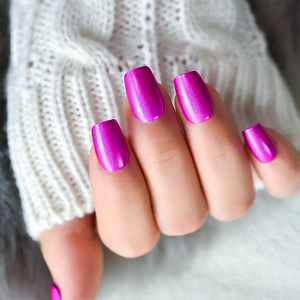 <span class=keywords><strong>Uñas</strong></span> Postizas Color Rosa Brillante, Diseño Cuadrado Mediano, <span class=keywords><strong>Uñas</strong></span> <span class=keywords><strong>Acrílicas</strong></span> para Manicura DIY, Salón <span class=keywords><strong>de</strong></span> Belleza, Bodas y Citas - Product Image 5