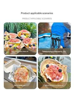 Envase de Alimentos Desechable de Bagazo de 1000ml con Tapa, Apto para Microondas, para Ensaladas y Comida para Llevar - Product Image 6