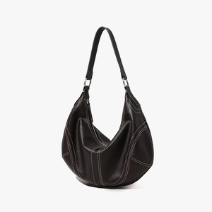 Trendy High-End Women's Crystal Grain Cowhide Dumpling Bag Single Strap Vintage Crossbody Handbag Genuine Leather Ladies Bags - Product Image 6