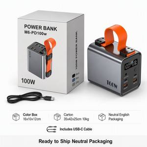 แบตสำรองขนาดใหญ่ 60000mAh รองรับ PD100W ชาร์จเร็ว 22.5W สำหรับแล็ปท็อป พร้อมไฟ LED SOS สำหรับตั้งแคมป์กลางแจ้ง - Product Image 5