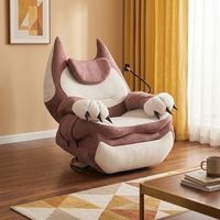 Fauteuil de salon moderne en tissu velours, fauteuil inclinable relaxant avec support pour téléphone