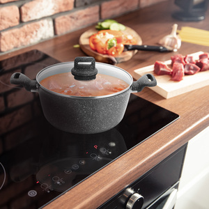 Hot bán 20/24/28/32cm Bộ Đá Cẩm Thạch tro trắng/hồng/Màu xanh lá cây cảm ứng & gas cooktops gốm tráng giả mạo nhôm nấu ăn nồi Bộ - Product Image 2