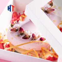 Boîte à gâteau personnalisée en gros avec logo, transparente avec fenêtre, pour mariage, anniversaire, ou comme support à gâteau