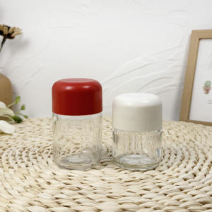 Bocaux en verre blanc noir résistant aux enfants de 2oz 20g avec couvercles CR - Product Image 2