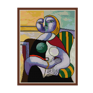 Kit de broderie DIY en tissu Aida de coton écologique NKF 16/14/11CT pour la décoration intérieure, broderie au point de croix imprimée complète <span class=keywords><strong>Picasso</strong></span> - Product Image 1