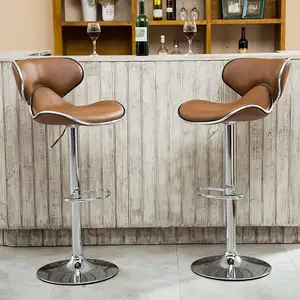 Подгонянная домашняя мебель со стойкой по высоте вращающийся барный стул набор из 2 кухонных стульев из искусственной кожи с подкладкой для спинки