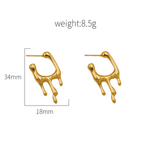 Geometric Drop Earrings Gold Stainless Steel Fashion Dangle Earrings For Women Jewelry Accessories - Product Image 4