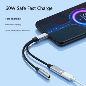 Аудиоадаптер USB-C 3,5 мм с оптическим волокном HiFi, цифровое декодирование 24 бит/96 кГц, конвертер Type-C 2-в-1 для смартфонов и наушников - Product Image 3