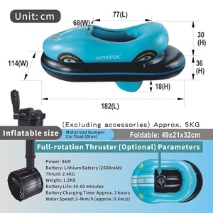 OUTAFUN Coche <span class=keywords><strong>Inflable</strong></span> Motorizado <span class=keywords><strong>para</strong></span> Piscina con <span class=keywords><strong>Flotador</strong></span> de Lago, Material de PVC, 1 Pasajero, Juguete Acuático <span class=keywords><strong>para</strong></span> <span class=keywords><strong>Adultos</strong></span> - Product Image 2
