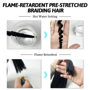Extensions de cheveux synthétiques tressés pré-étirés 4X, 38 pouces 320g/52 pouces 280g, haute température, pour tresses au crochet, collection <span class=keywords><strong>africaine</strong></span> - Product Image 3