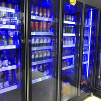 Réfrigérateur de bar portable Foshan, comptoir de bar, réfrigérateur à bière, 3 portes en verre