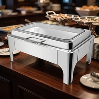 Chauffe-Plat Commercial en Acier Inoxydable avec Fenêtre en Verre 9L pour Buffet, Hôtels, Restaurants et Traiteurs