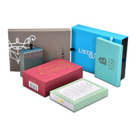 Boîte en papier avec logo personnalisé, boîte cadeau rigide à tiroir coulissant avec languette à ruban pour l'emballage de pinceaux de maquillage et de trousses cosmétiques