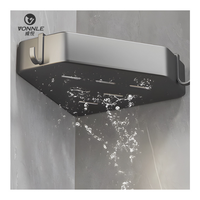 Support de rangement d'angle mural triangulaire non perforé en acier inoxydable pour salle de bain et douche Utilisation efficace de l'espace