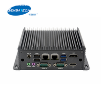 Mini PC industriel sans ventilateur C4350Z-HD noir brillant avec processeur I5-10210U, 2 ports LAN, DDR4, SBC, ordinateur industriel et accessoires