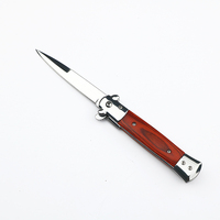 Couteau pliant d'autodéfense portable polyvalent et personnalisé avec manche en bois