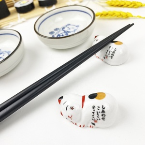 Set di Stoviglie Giapponesi Ecologiche Fortune Cat per <span class=keywords><strong>Sushi</strong></span>: Bacchette in Legno, Poggiabacchette/Piatto in Ceramica, Tappetino in Bambù per <span class=keywords><strong>Sushi</strong></span>, Piatto per Riso - Product Image 6