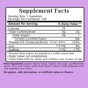 Gommes à mâcher à haute teneur en vitamine D3 avec fer 25 mcg, complément de vitamine D3 pour la santé des os, favorisent la fonction immunitaire - Product Image 4
