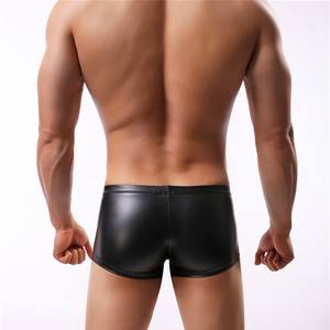 Sous-vêtements pour hommes, design <span class=keywords><strong>sexy</strong></span> en U-convexe, respirants, en maille, imitation cuir, slips taille basse, motif uni, ODM - Product Image 2