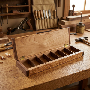 Caja de Almacenamiento de Madera con 7 Compartimentos, Tapa Abatible, Rectangular, Organizador de Pastillas y Medicamentos - Product Image 2