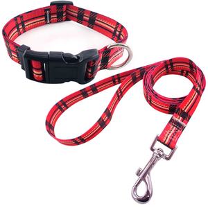 Hot Selling Designer Haustier Hunde halsbänder Leinen Gedruckte <span class=keywords><strong>Nylon</strong></span> Hunde leine und Halsband Set - Product Image 4