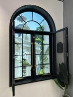 Ventana Abatible Horizontal de Cocina de Aleación de Aluminio Posmoderna, Función Antiviento, Malla de Acero Inoxidable, 5 Años de Garantía