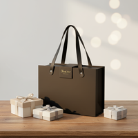 Boîtes cadeaux pliables en papier couché avec fermeture magnétique, personnalisées, de luxe, en matériaux recyclés, avec rabat magnétique, ruban