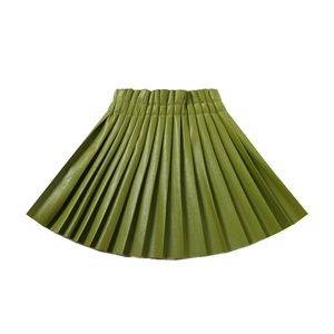 OEM Custom Absolve Cleaning Jupes plissées synthétiques à volants en cuir PU pour filles Modèles de jupes courtes en tricot extensibles - Product Image 4