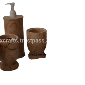 Juego de Accesorios de Baño de Cinco Piezas Croxx, Madera de Teca de Birmania y Mármol, Modelo BTS209 - Product Image 1