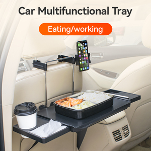 Diseño creativo de dos caras ABS Tesla coche organizador volante asiento trasero portátil bandeja plegable soporte de teléfono para viajes - Product Image 3