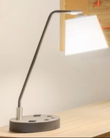 Lampe de bureau d'hôtel moderne et écologique avec abat-jour en tissu, alimentation secteur, base E26, éclairage LED