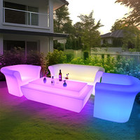 Table à LED moderne à 16 couleurs changeantes pour événements en plein air Jardins Mariages Rechargeable Étanche Salon Hôtels Salons