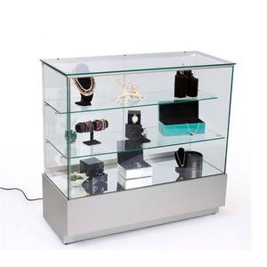 Vetrina <span class=keywords><strong>nera</strong></span> dell'esposizione dei gioielli del pavimento di vetro di legno della gioielleria di lusso al dettaglio con la serratura - Product Image 3