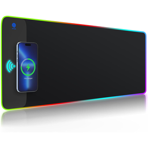 Grand tapis de souris LED blanc sans fil imprimé personnalisé tapis de bureau d'ordinateur pour cadeaux tissu Oem tapis de souris de jeu antidérapant - Product Image 1