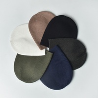 Bonnet en tricot sans couture une pièce pour hommes et femmes, bonnet chaud en laine pour couples, bonnet décontracté court à enfiler