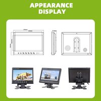 Monitor de coche IPS de pantalla fina de 7 pulgadas personalizado, entrada de vídeo HD, Monitor de vehículo de camión, Ayuda de marcha atrás, Control remoto, tipo de pantalla LCD